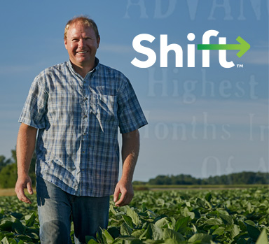 Man walking in farm field