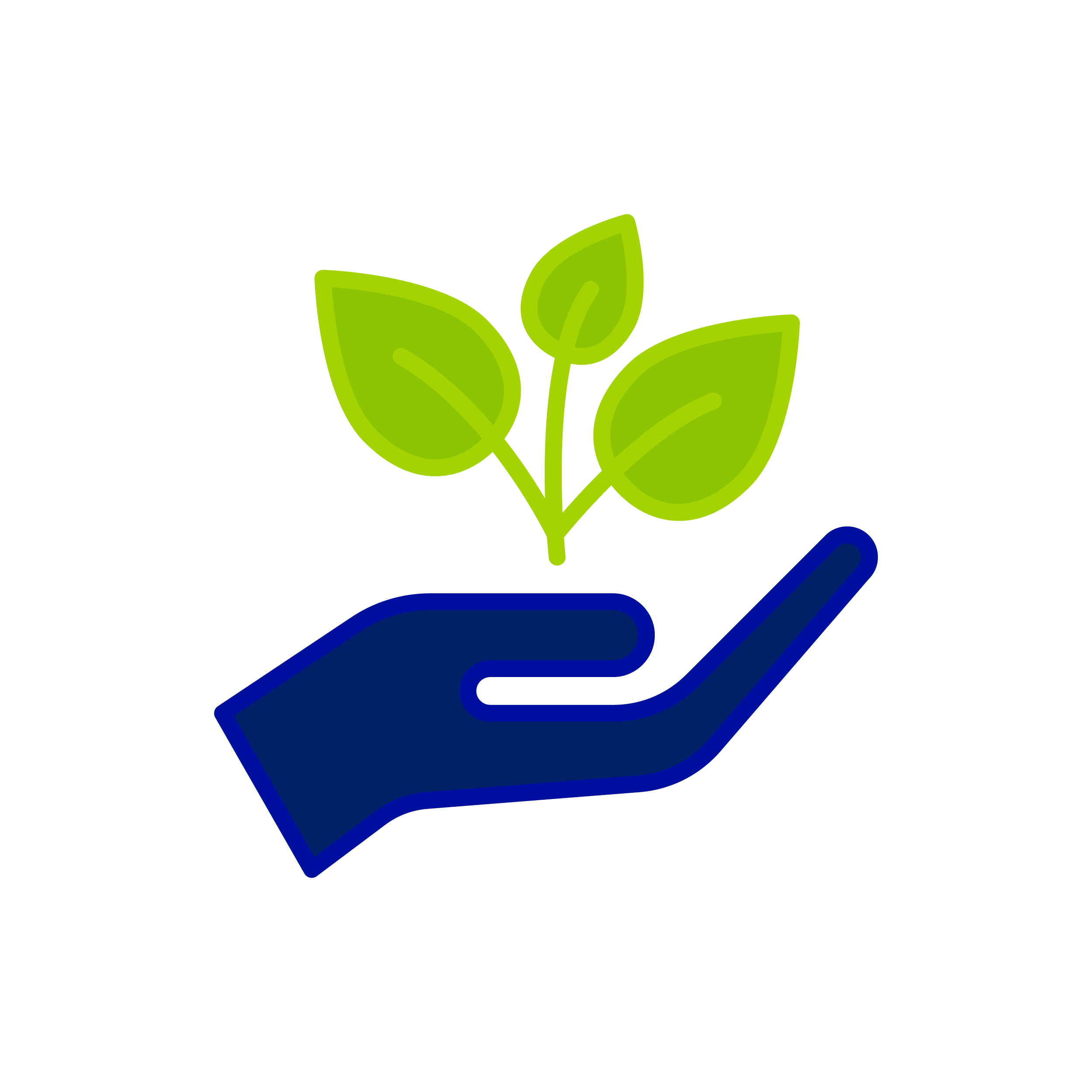 icon of plant hovering over an open hand